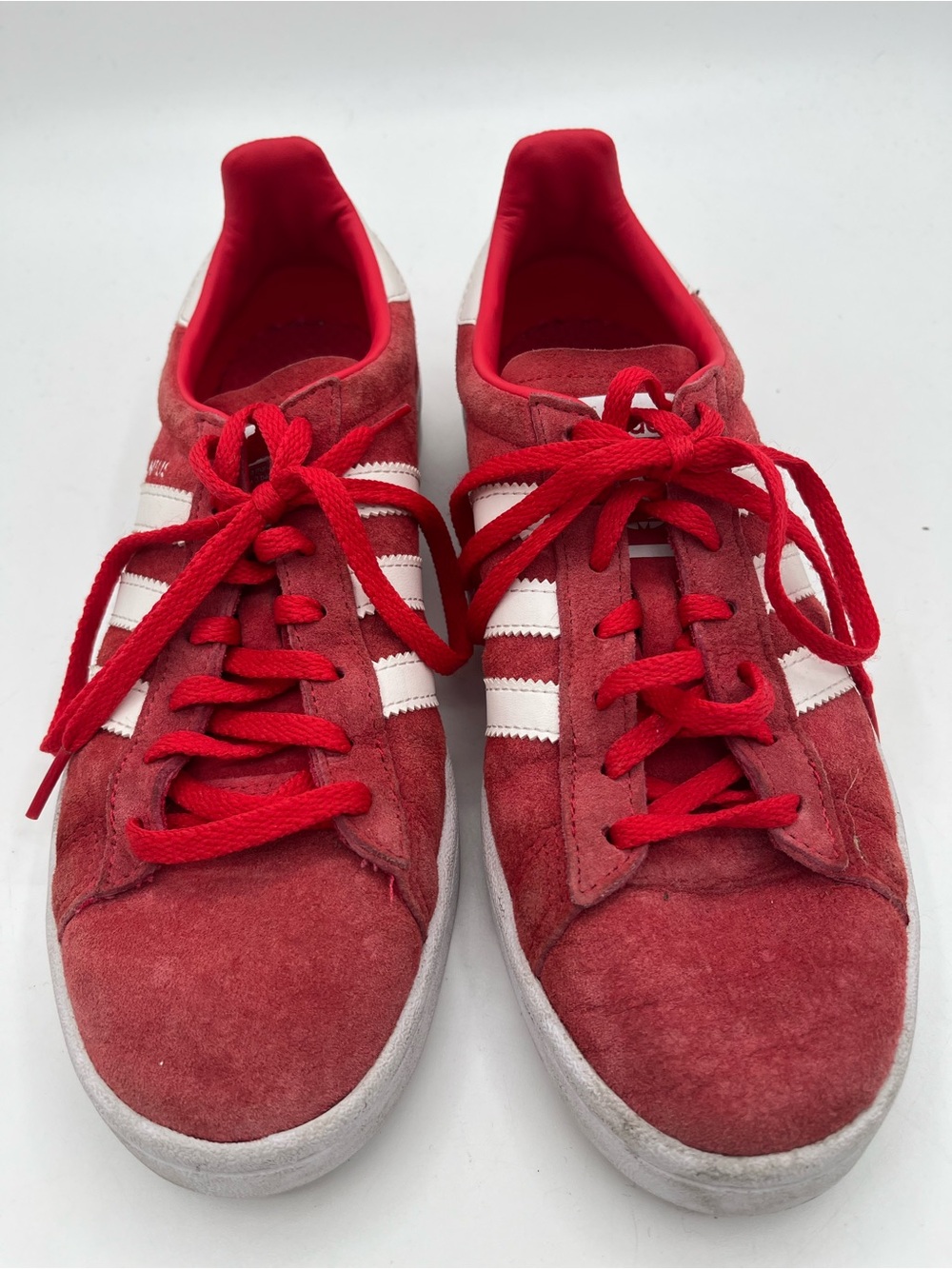Adidas Campus 00s Red Suede Sneakers with White Stripes and Red Laces